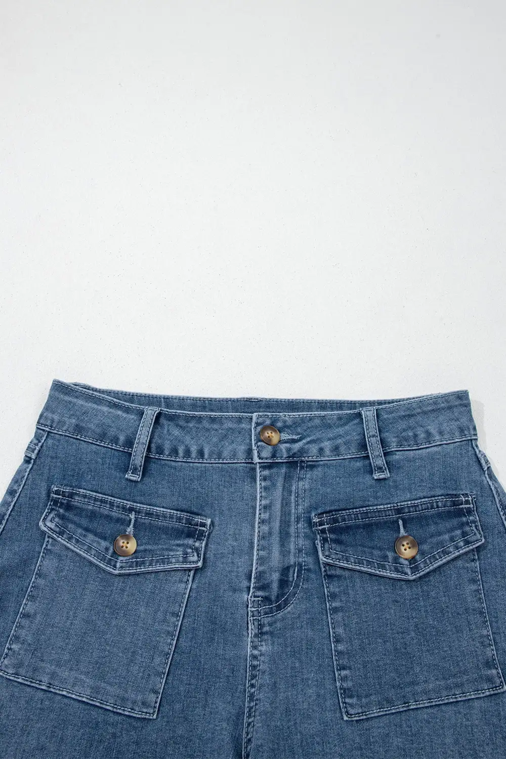High Waist Pocketed Utility Shorts