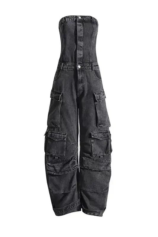 Denim Street-Style Jumpsuit