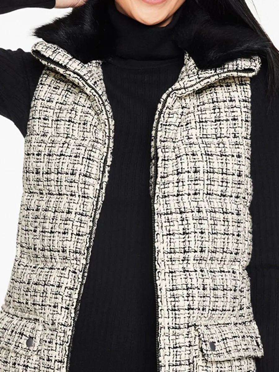 Women's Unique Knitted Down Jacket Made Of Pure Cotton