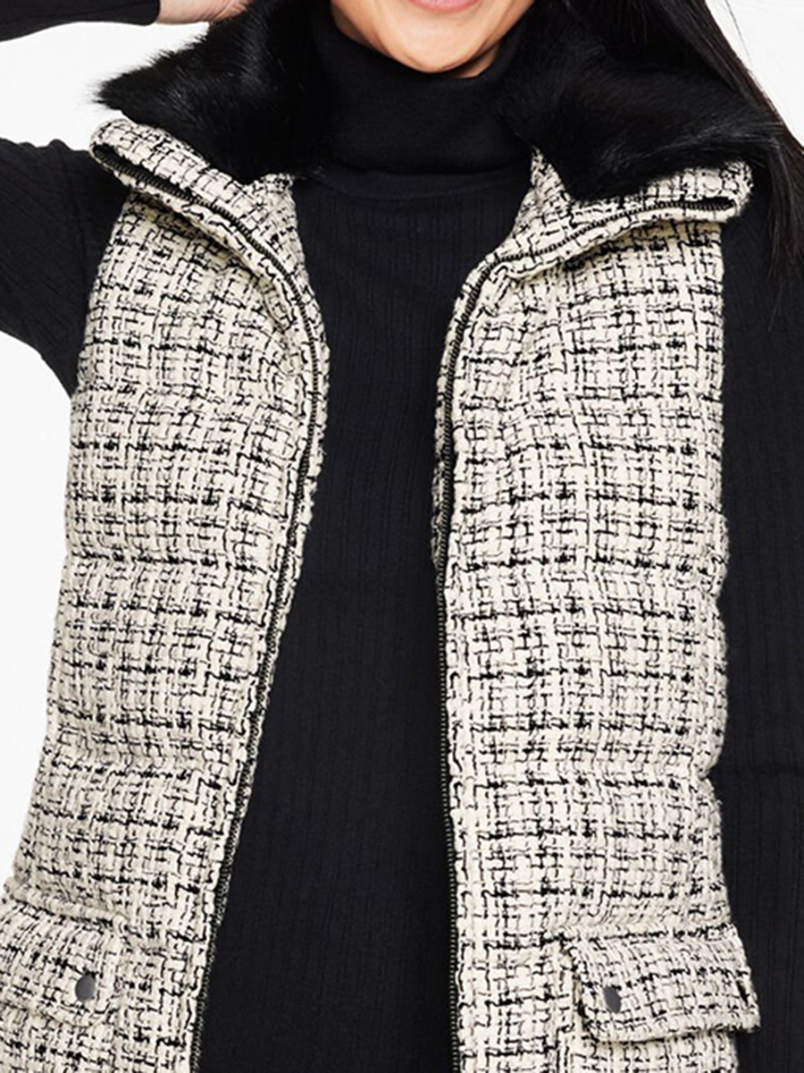Women's Unique Knitted Down Jacket Made Of Pure Cotton
