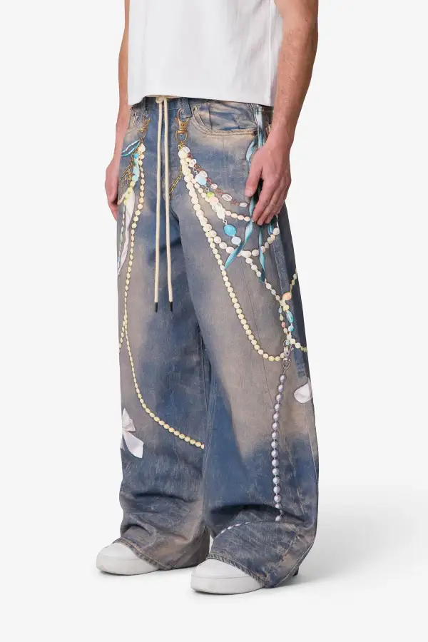 Chain Printed Jeans
