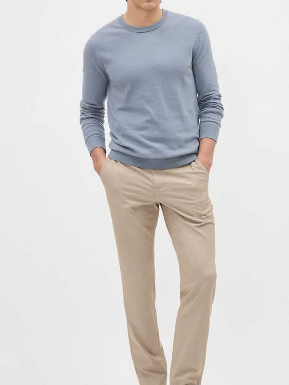 Light Blue Crew Neck Long Sleeve Sweater