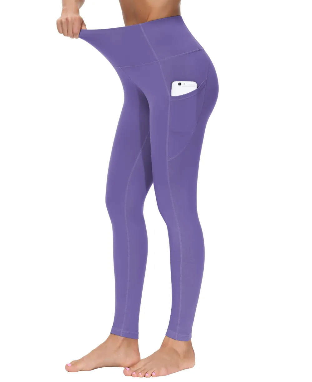 Women's High Waist Stretch Pants - Bright Purple