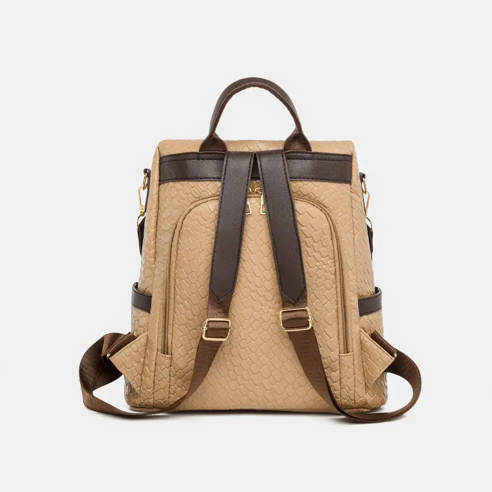 Faux Leather Backpack Camping Bag