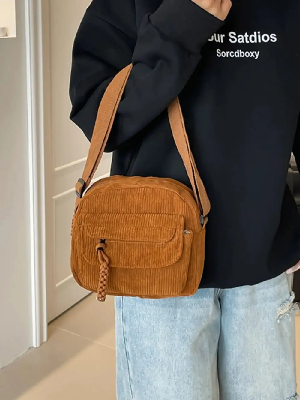 Corduroy Crossbody Bag