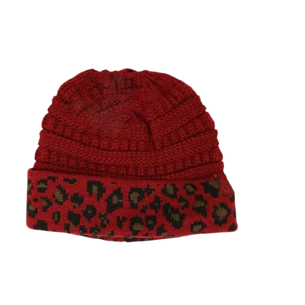 Leopard Print Matching Beanie
