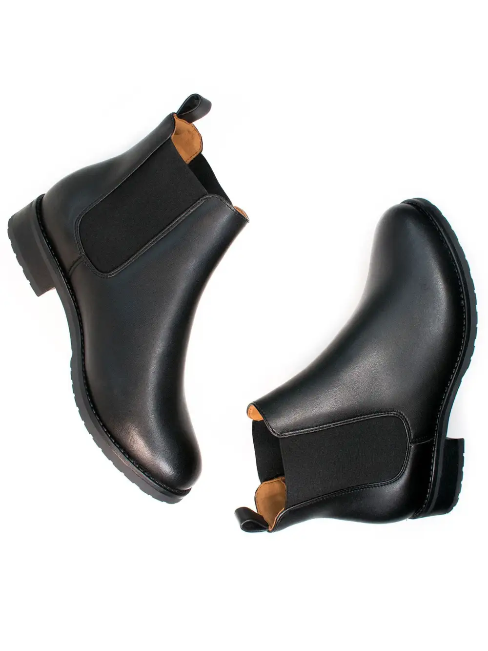 Women's Streamlined Casual Water Resistant Vegan Leather Chelsea Boots