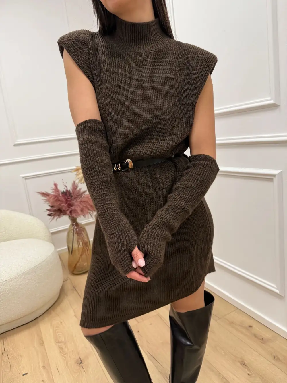 Wrapfront Mini Viscose Dress