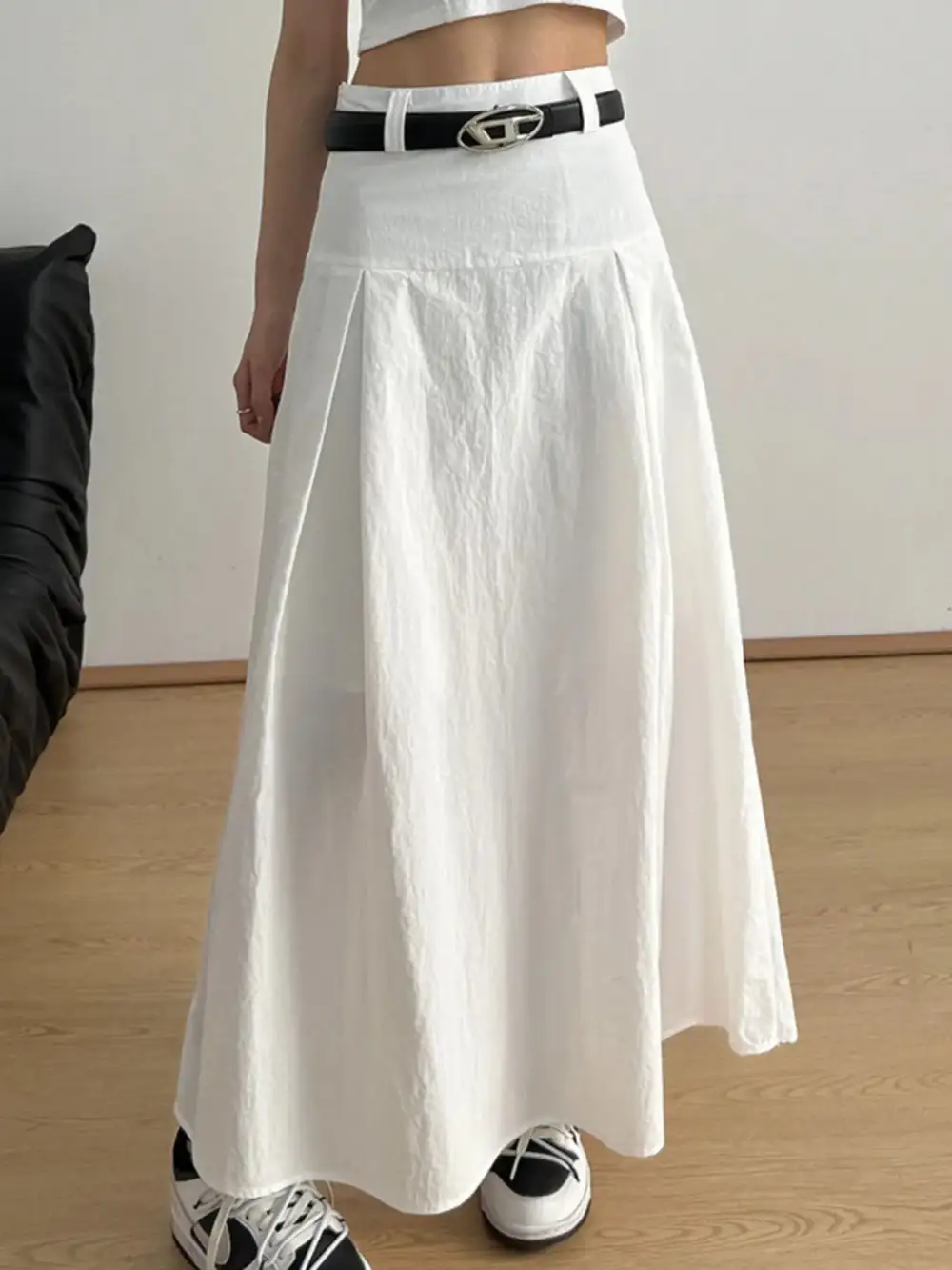 High Waisted A-Line Maxi Skirt