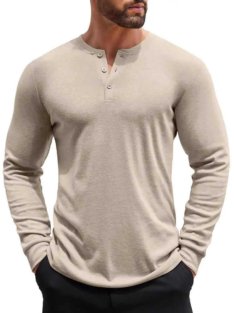 Fashion Lightweight Pullover Henley Shirt Hoodie