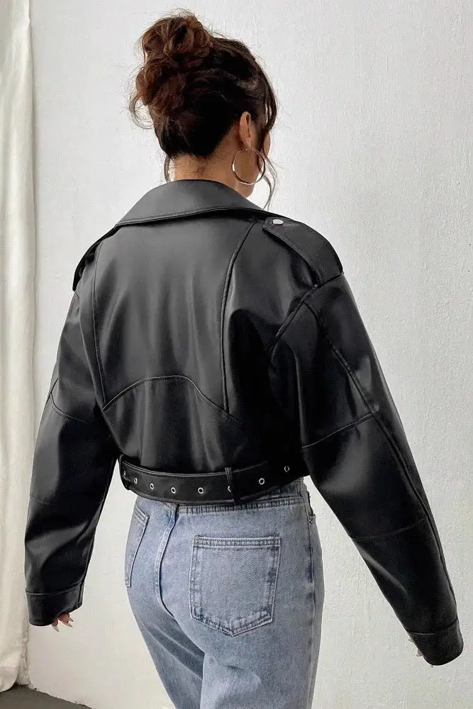 Cropped Leather Jacket