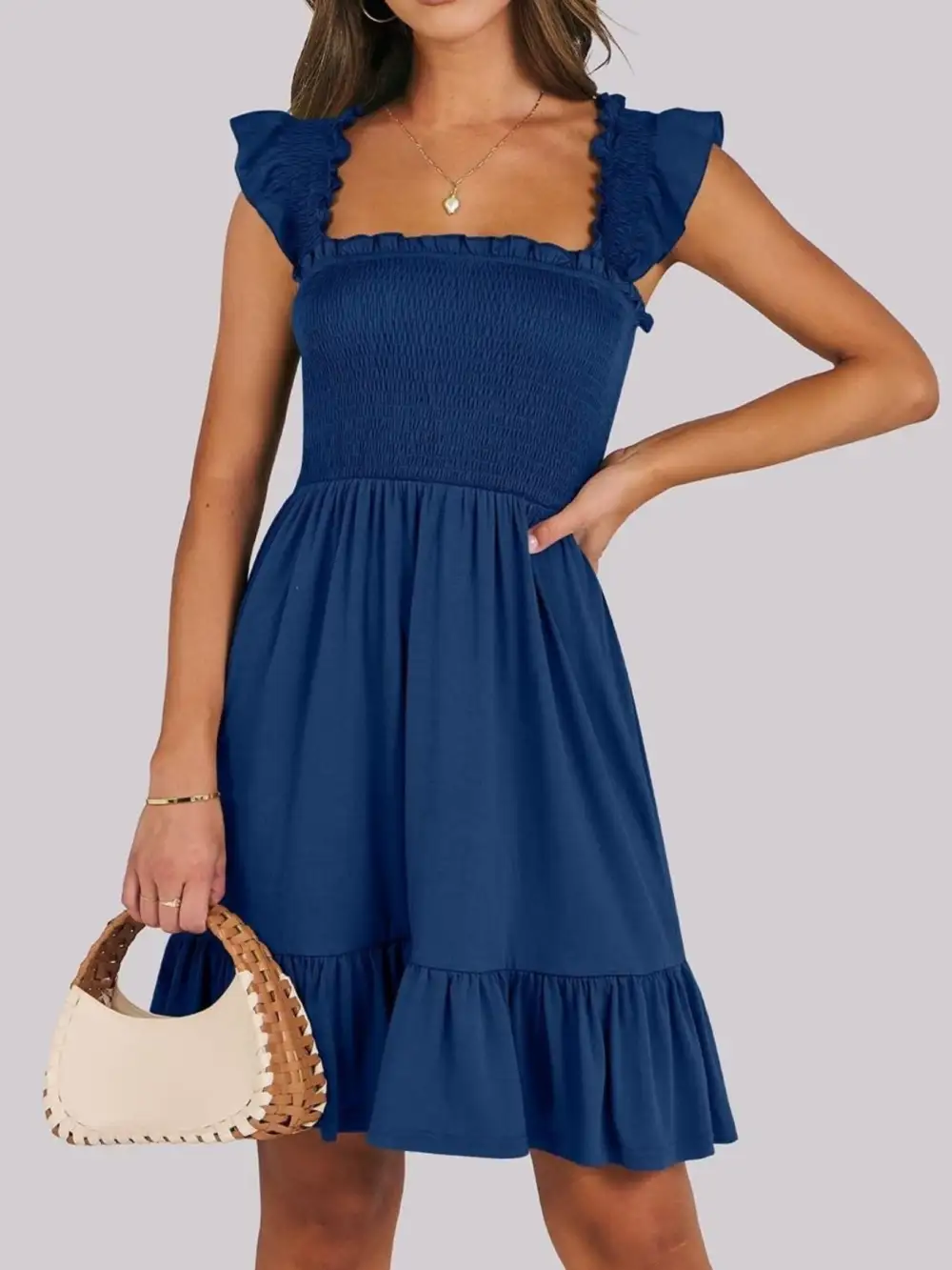 Ruffle Smocked Mini Dress