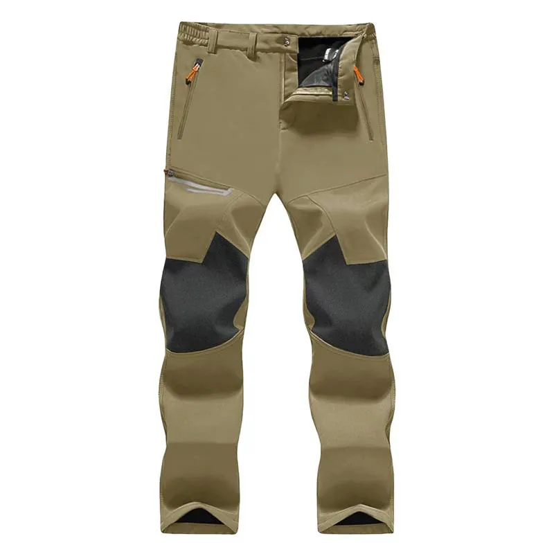 Men's Winter Pants Fleece Lined Ski Snow Pants Water Resistant 4 Zip Pockets Outdoor Work Pants FallFreshness Outdoorfun