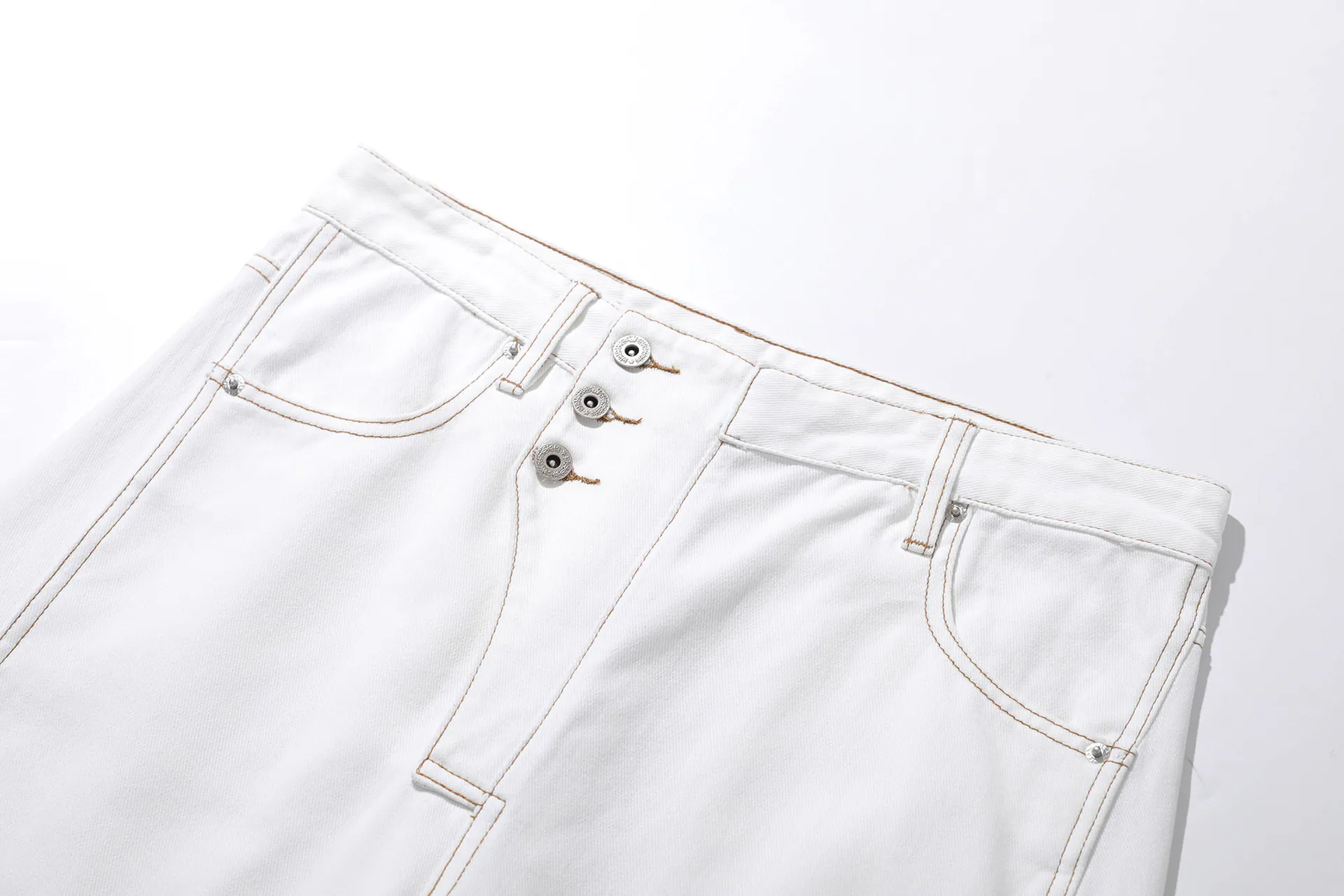 Irregular White Denim Jeans