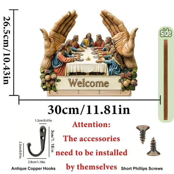 2D Jesus and Disciples Wall Art Keychain