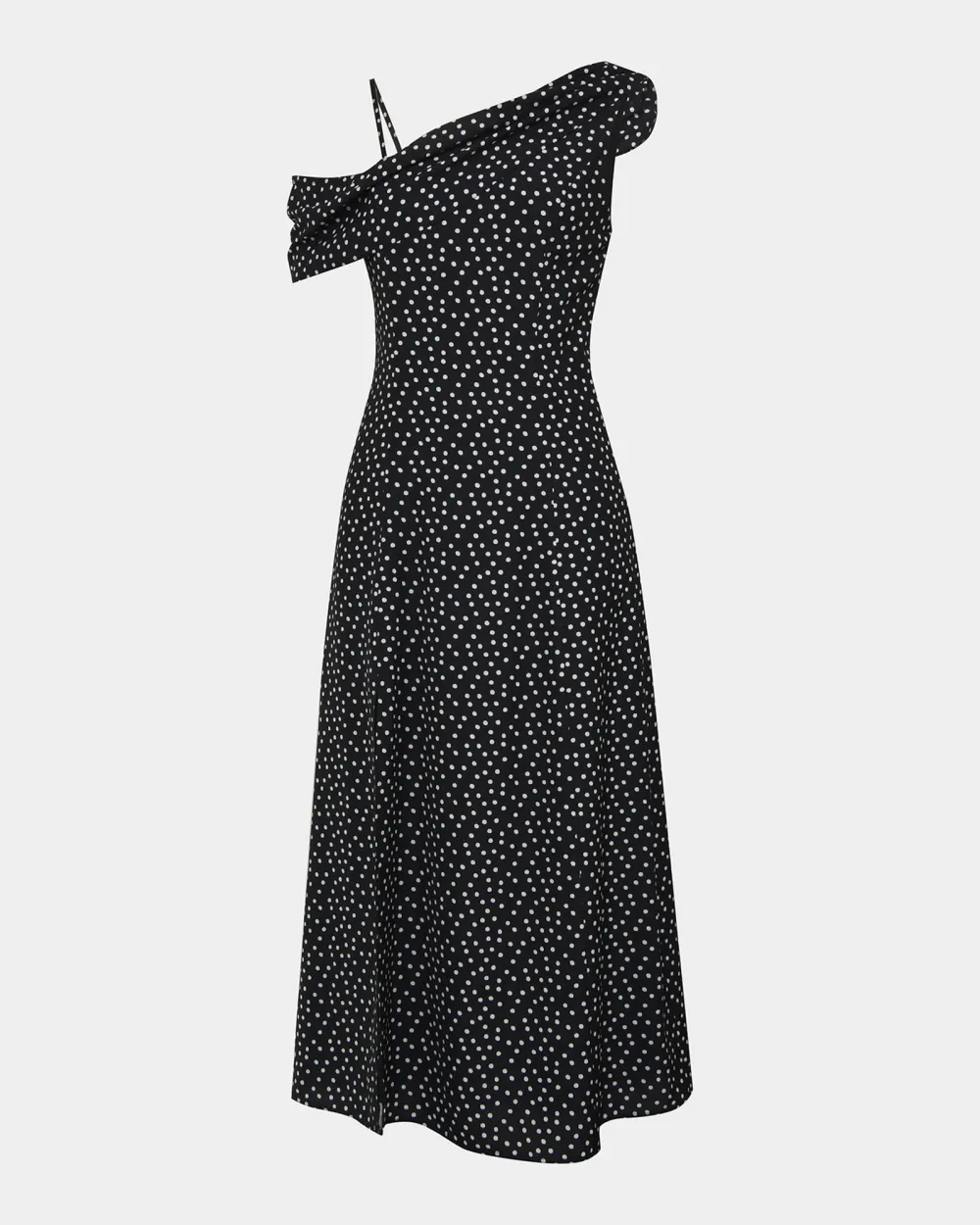 Asymmetric Maxi Dress -Polka Dot