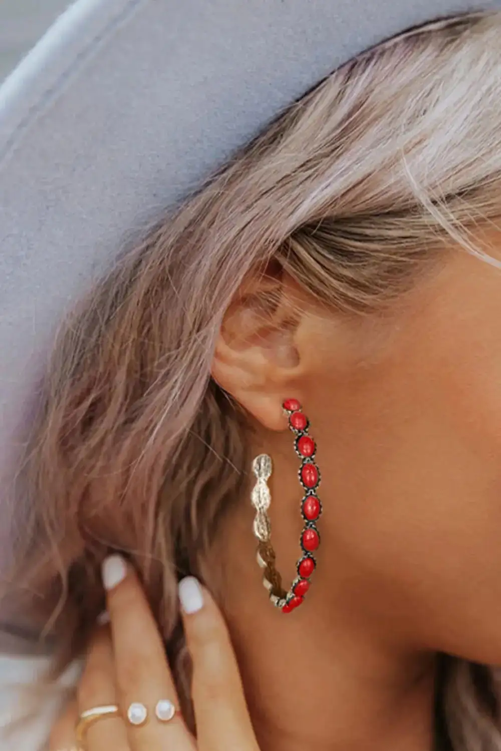 Vintage Big Circle Curved Earrings