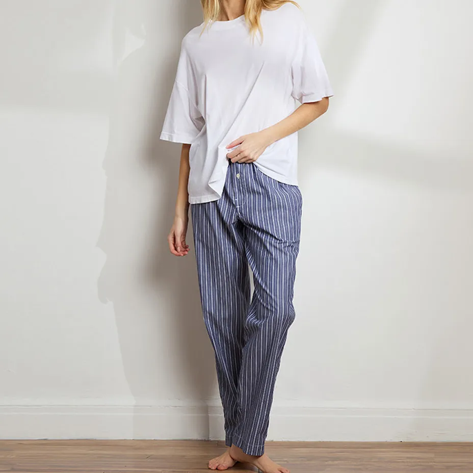 Unisex Striped Cotton Boyfriend Pant