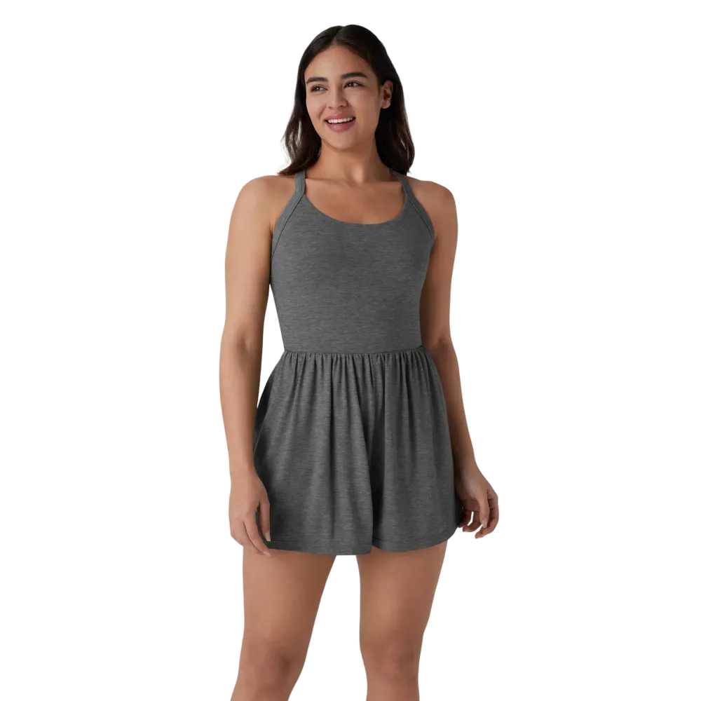 Women’s Backless Twisted Romper – 2-in-1 with Pocket
