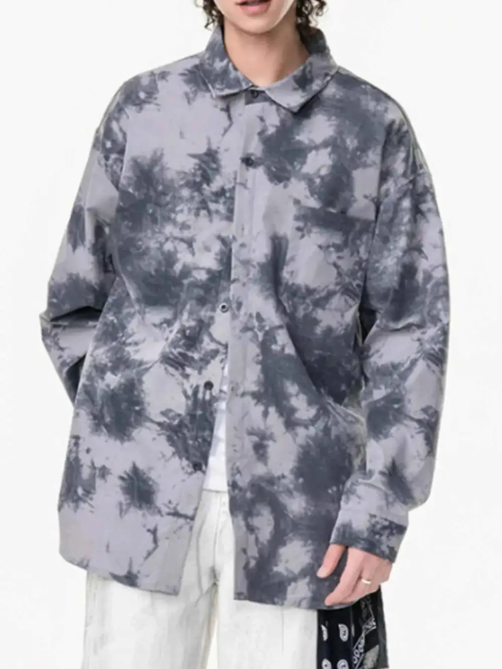 Tie-Dye Oversized Button-Up Shirt