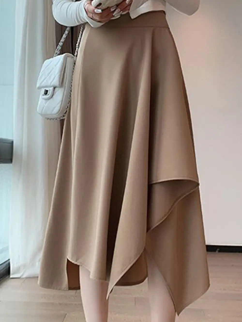 Irregular A-Line Midi Skirt