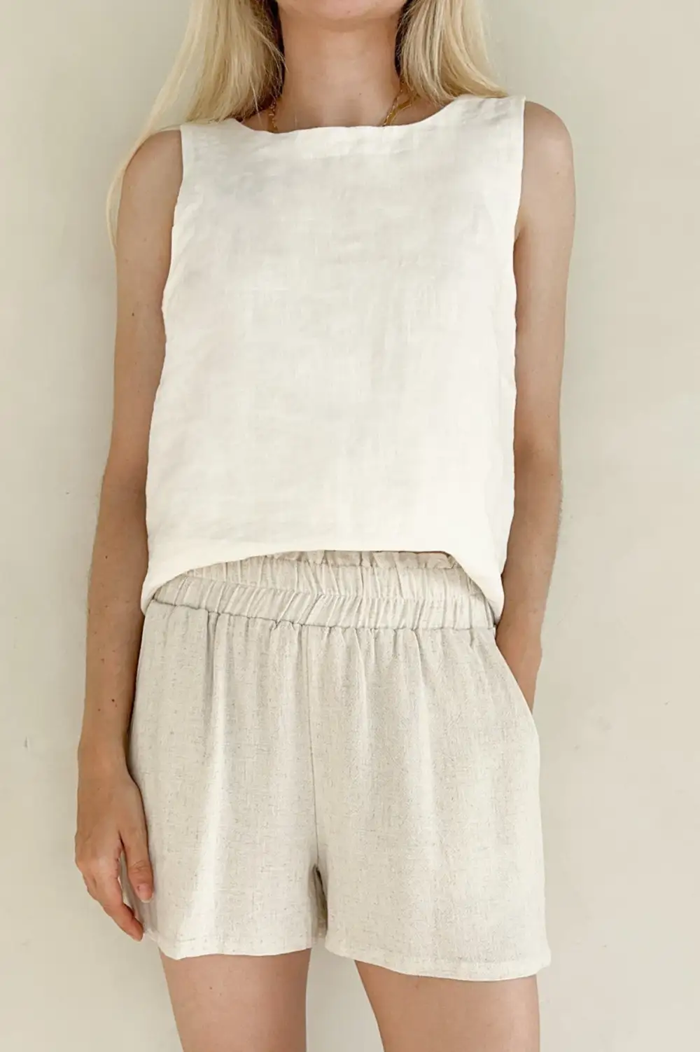 Soft Linen Blend Shorts