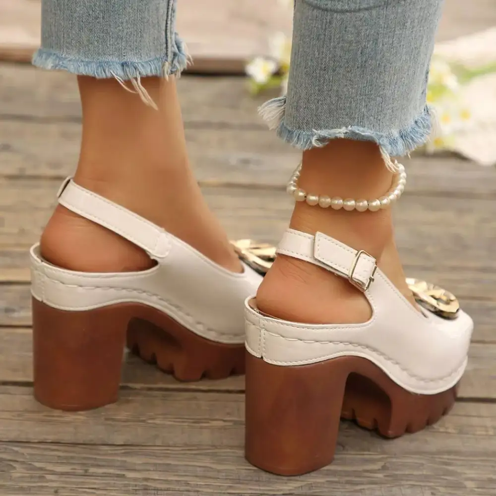 Refined Peep Toe Block Heel Sandals