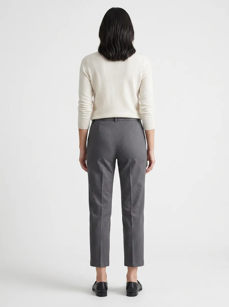 Simple Straight-Leg Women's Mid-Rise Straight-Leg Pants