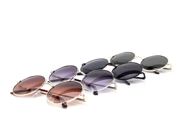 12-Pack Metal Round Gradient Sunglasses