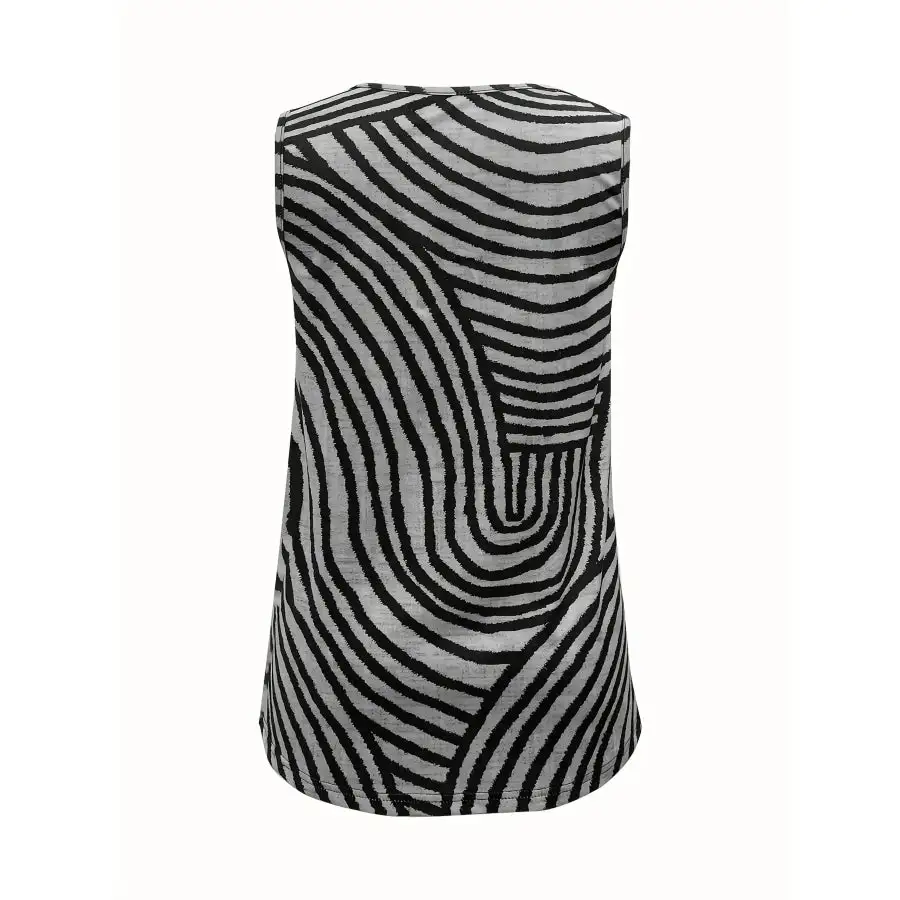 Sleeveless Zebra Button Up Tank Top