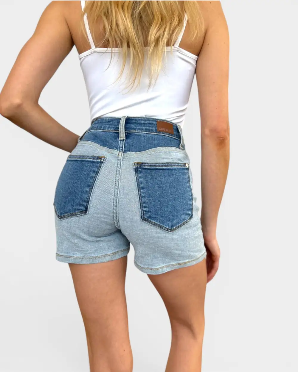 Tone High Rise Denim Shorts