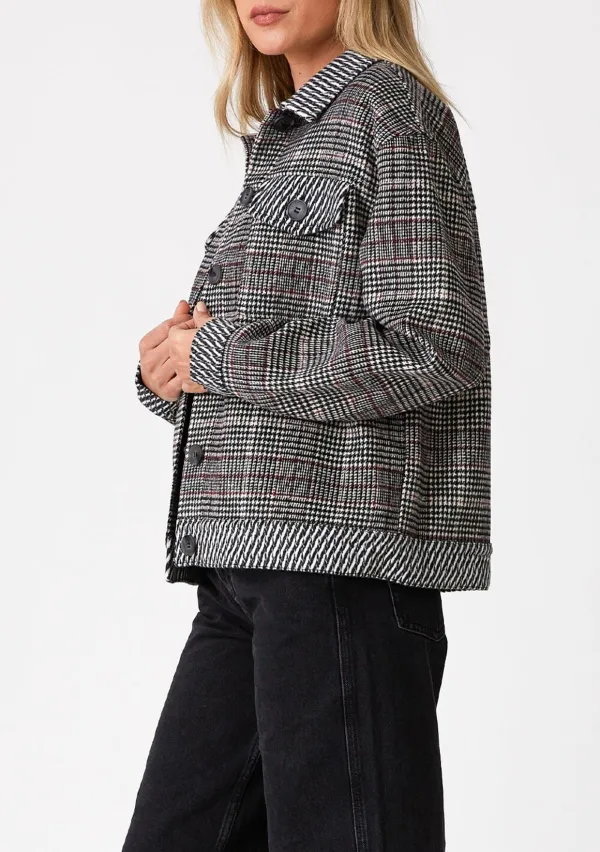 Plaid Drop Shoulder Jacket