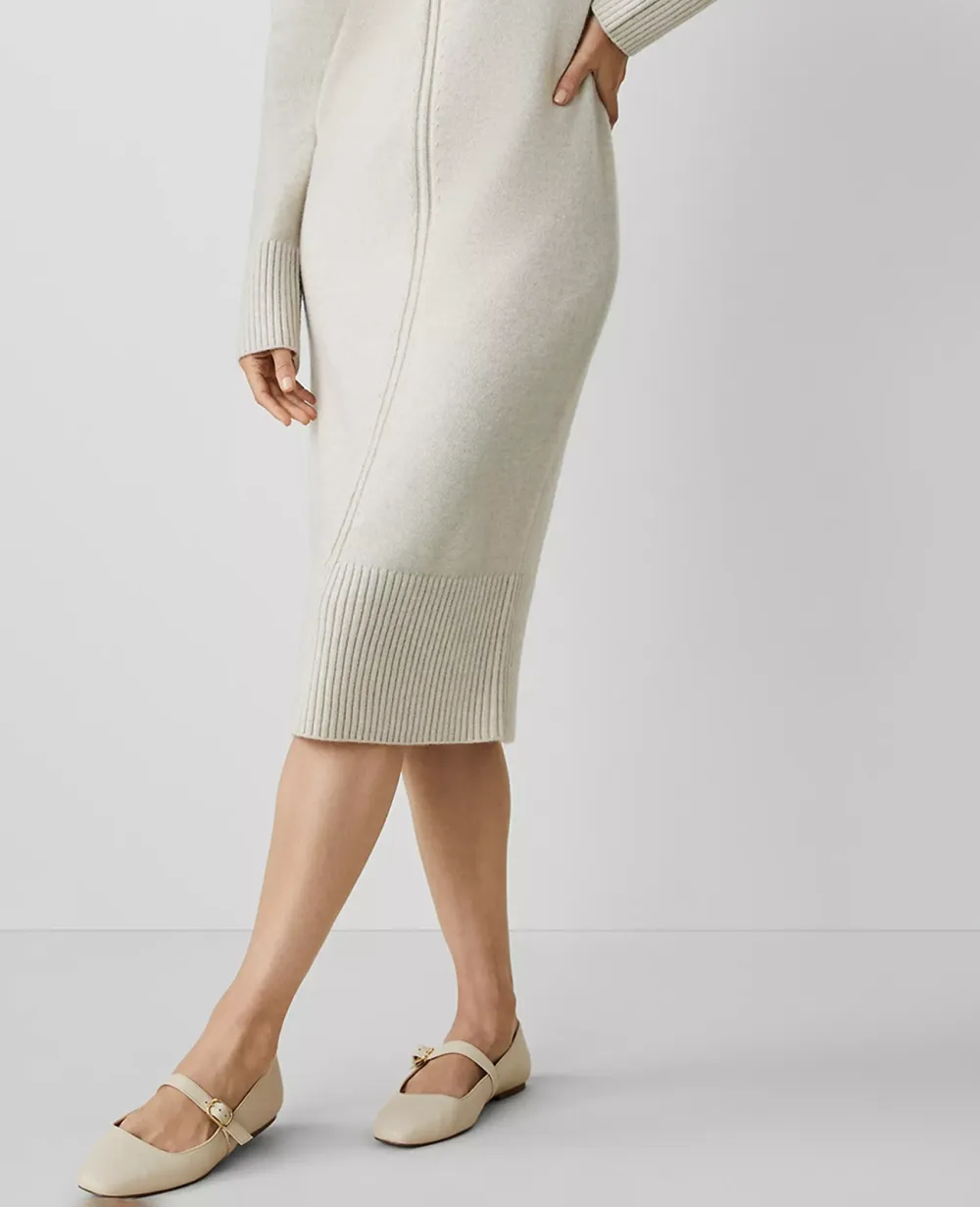 Mock Neck Raglan Sweater Dress