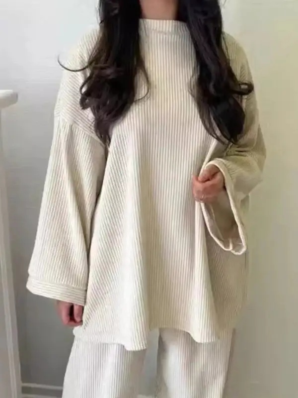 Relaxed Fit Corduroy Top and Pants Set