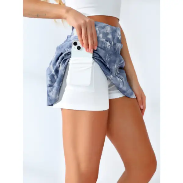 Tie-dye Wide Waistband Active Skirt
