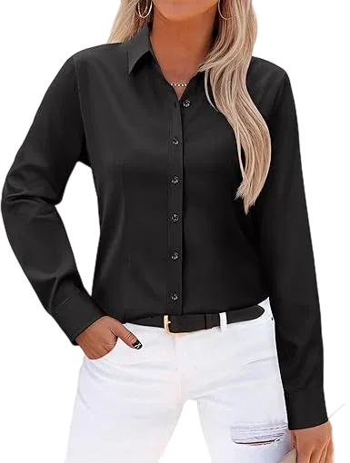 Wrinkle-Free Long Sleeve Blouse