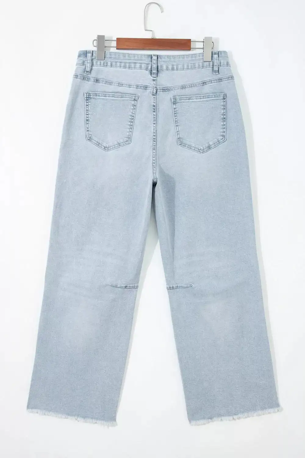 Straight Leg Pocketed Denim Jeans