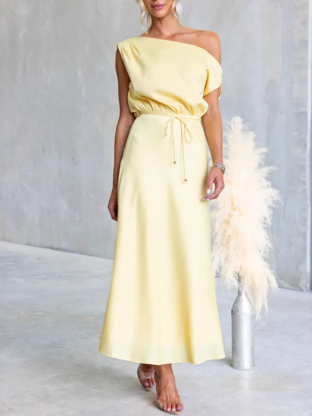 Shoulder Midi Dress