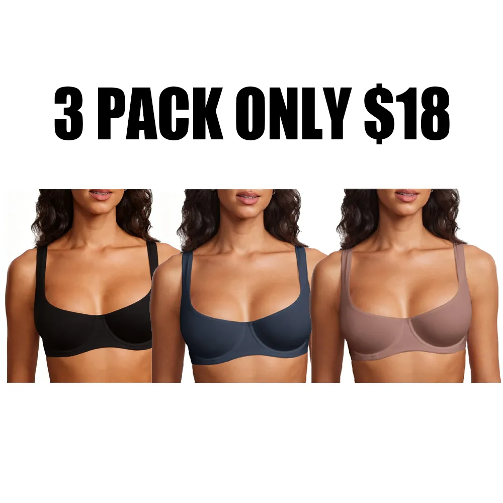 Unpadded Demi-Cup Bra🔥6-Pack - All Colors Included, Only $24