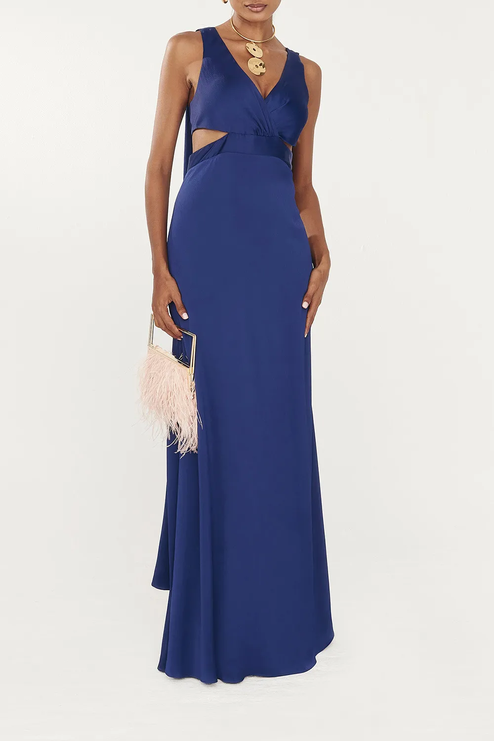 Solid Backless Dress