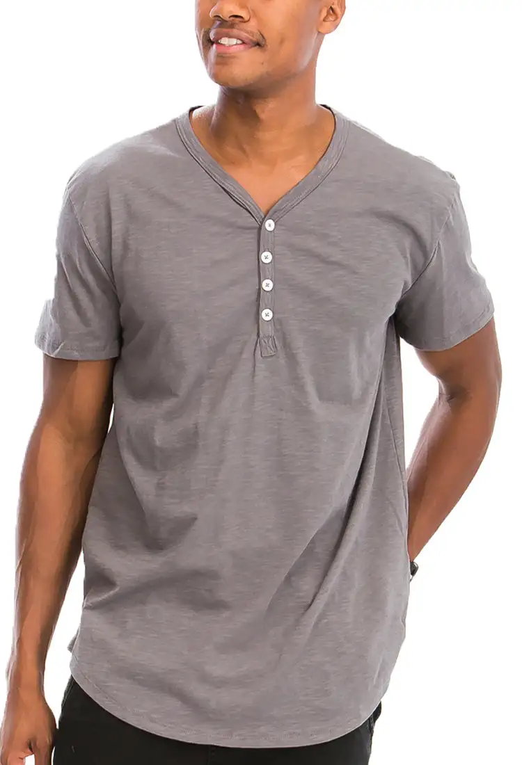 V-Neck Buttons T-Shirt