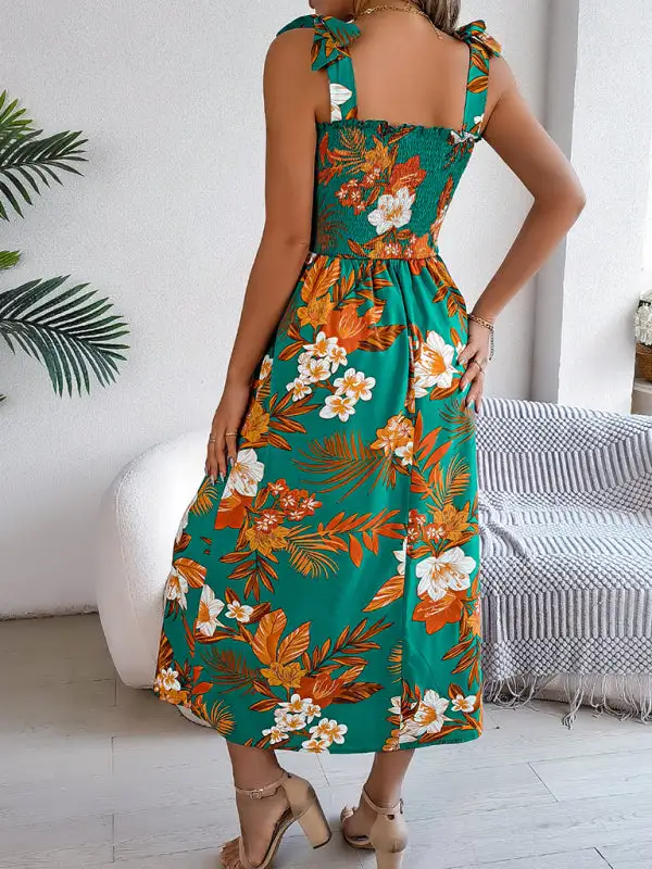Minimal Collared Printed Dress