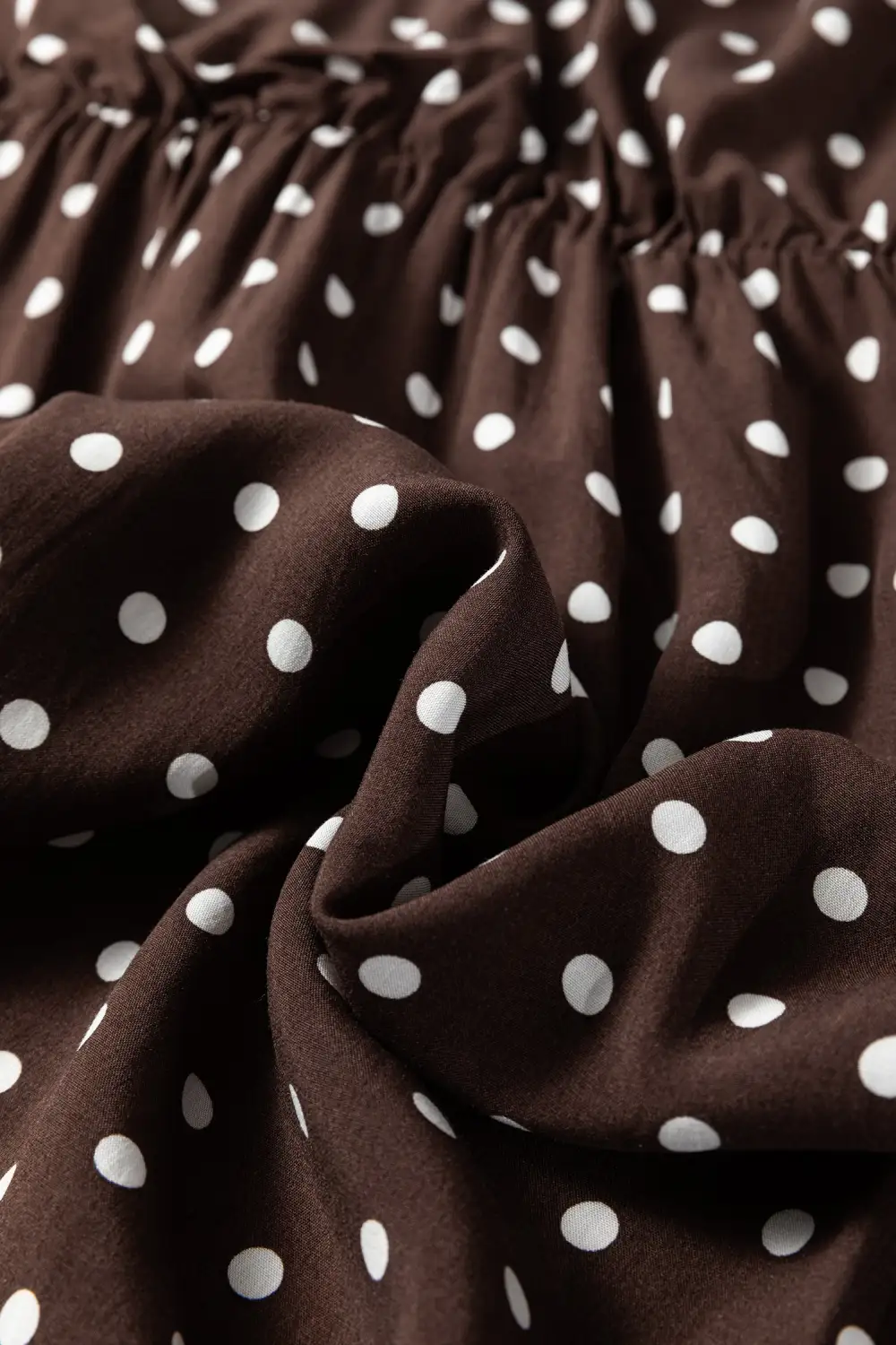 Polka Dot V Neck Ruffle Mini Dress