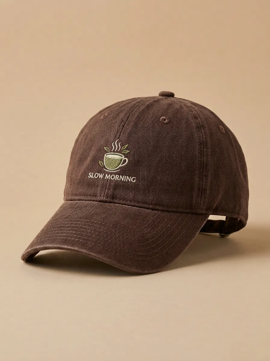 Soft Coffee-Lover Slow-Morning Embroidered Unisex Baseball Cap