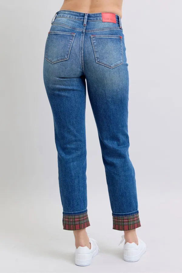 Relaxed Washed Pocketed Stretch Straight Leg Jeans