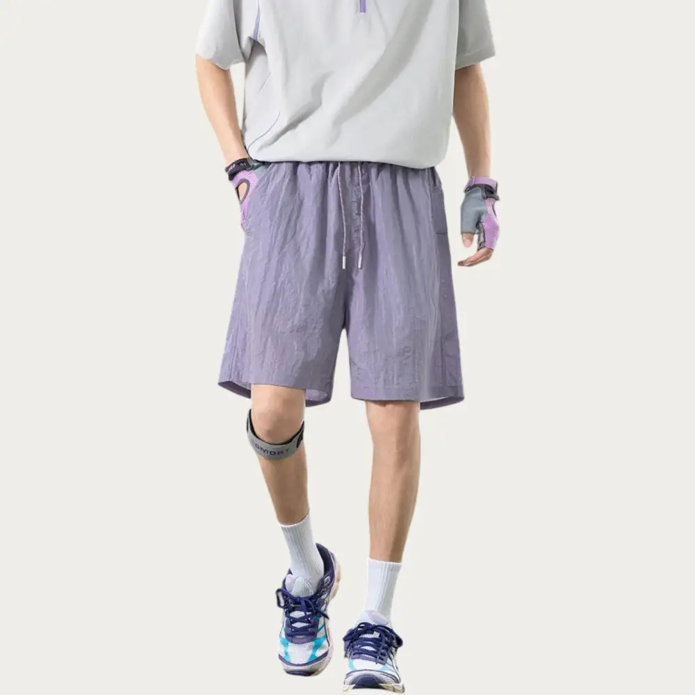 Drawstring Side-Pocket Lightweight Men's Athletic Shorts