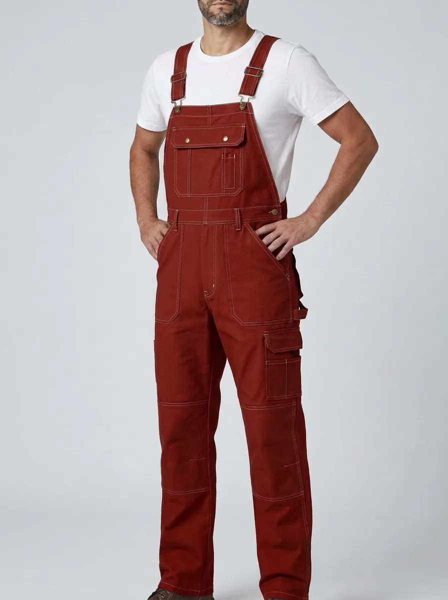 Men's Field Multi-Pocket Bib Work Overalls
