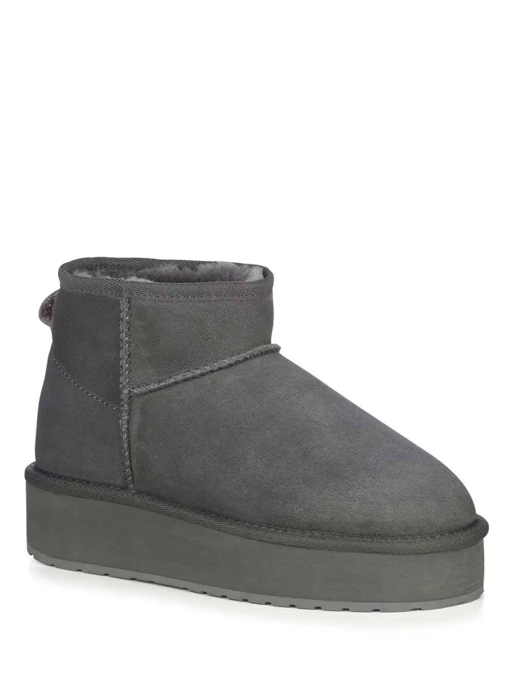 Suede Warm-Lined Platform Ankle Boots