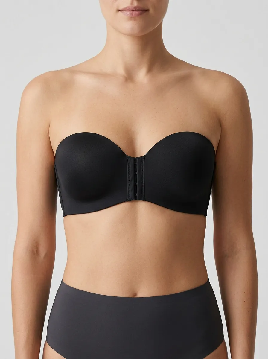 Women's Molded-Cup Seamless Front-Closure Strapless Bra