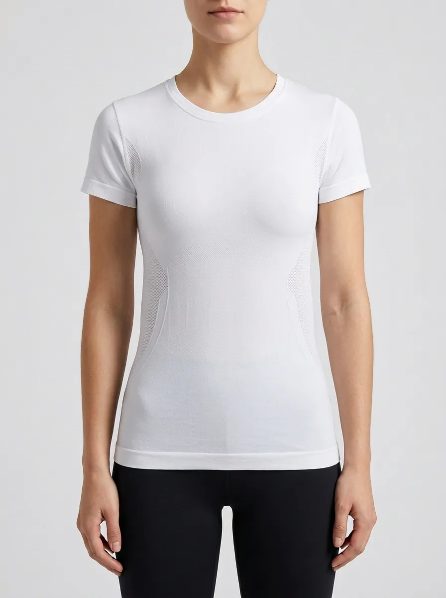 Women's Mesh-Panel Seamless Performance T-Shirt